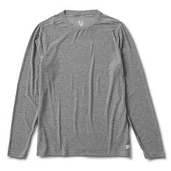 Vuori Men's Long Sleeve Strato Tech Tee - Heather Grey Apparel