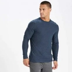 Vuori Men's Long-Sleeve Strato Tech Tee - Navy Heather