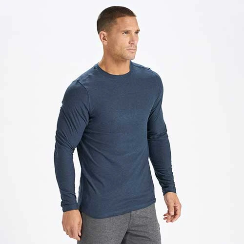 Vuori Men's Long-Sleeve Strato Tech Tee - Navy Heather 3 Vuori Men's Long-Sleeve Strato Tech Tee - Navy Heather