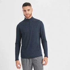 Vuori Apparel Ponto Performance 1/2 Zip Hoodie - Indigo Heather