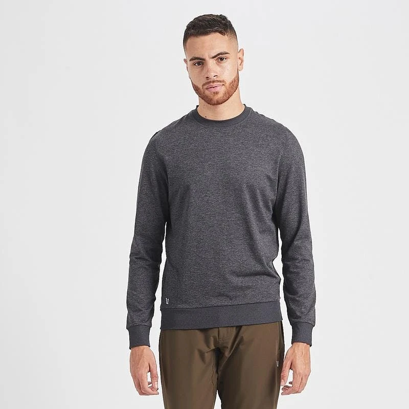 Vuori Men's Ponto Performance Crew - Charcoal Heather 2 Vuori Men's Ponto Performance Crew - Charcoal Heather