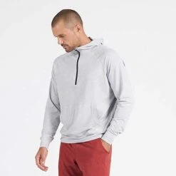 Vuori Men's Ponto Performance 1/2 Zip Hoodie - Platinum Heather 8 Vuori Men's Ponto Performance 1/2 Zip Hoodie - Platinum Heather