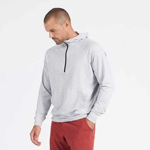 Vuori Men's Ponto Performance 1/2 Zip Hoodie - Platinum Heather 4 Vuori Men's Ponto Performance 1/2 Zip Hoodie - Platinum Heather