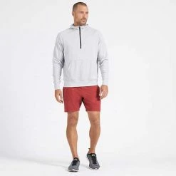 Vuori Men's Ponto Performance 1/2 Zip Hoodie - Platinum Heather 7 Vuori Men's Ponto Performance 1/2 Zip Hoodie - Platinum Heather