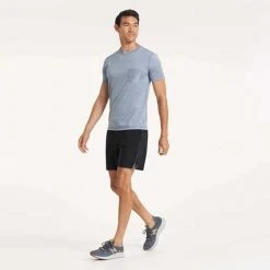 Vuori Trail Short - Black/Heather Grey Stripe Apparel