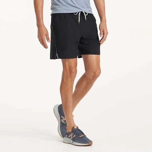 Vuori Trail Short - Black/Heather Grey Stripe Apparel 4 Vuori Trail Short - Black/Heather Grey Stripe Apparel