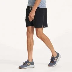 Vuori Trail Short - Black/Heather Grey Stripe Apparel 10 Vuori Trail Short - Black/Heather Grey Stripe Apparel