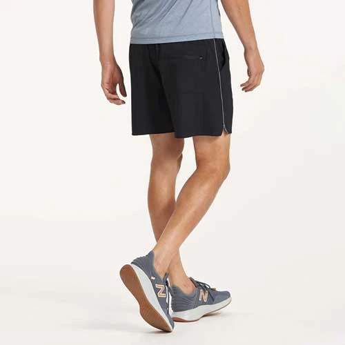 Vuori Trail Short - Black/Heather Grey Stripe Apparel 6 Vuori Trail Short - Black/Heather Grey Stripe Apparel