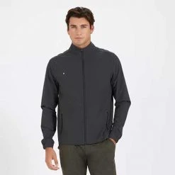 Vuori Men's Venture Track Jacket - Black Linen Texture Apparel