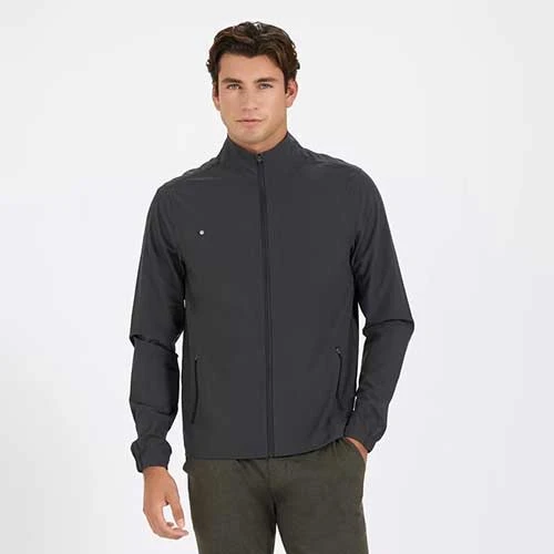 Vuori Men's Venture Track Jacket - Black Linen Texture Apparel 2 Vuori Men's Venture Track Jacket - Black Linen Texture Apparel
