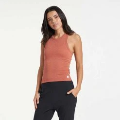 Vuori Women's Sunrise High Neck Tank - Cinnamon Tops