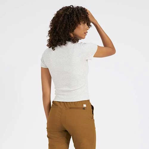 Vuori Women's Mudra Fitted Tee - White Heather Tops 3 Vuori Women's Mudra Fitted Tee - White Heather Tops