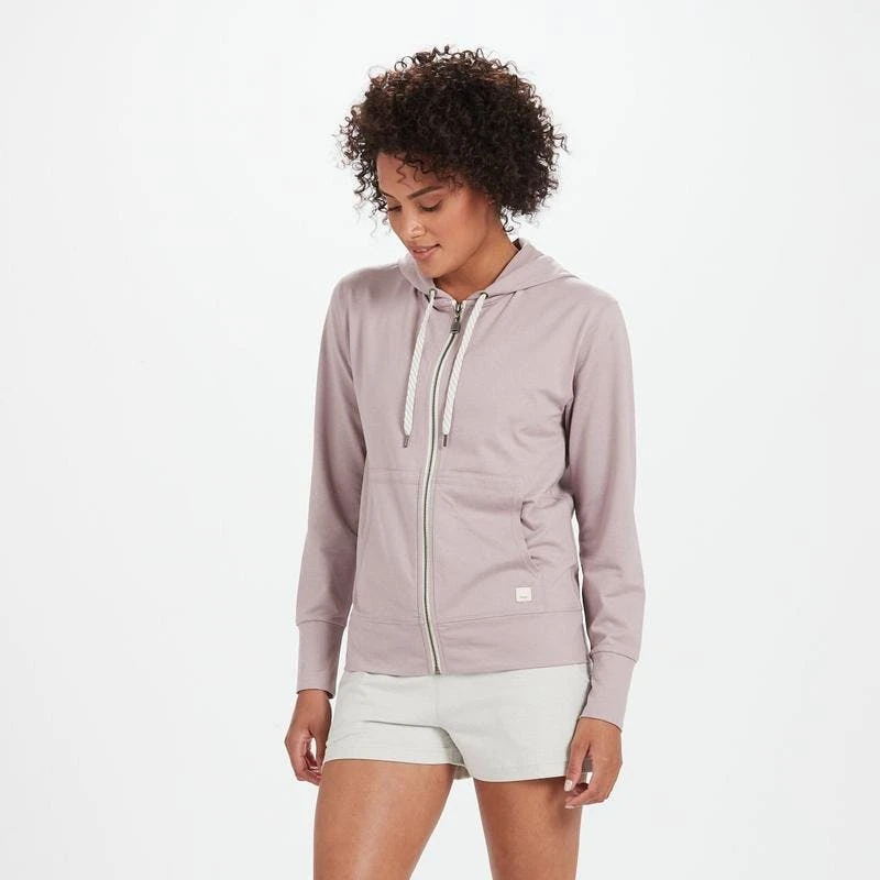 Vuori Women's Halo Performance Hoodie - Dusk Heather Tops 2 Vuori Women's Halo Performance Hoodie - Dusk Heather Tops