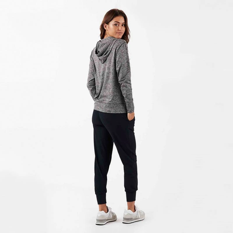 Vuori Women's Halo Performance Hoodie - Heather Grey Tops 3 Vuori Women's Halo Performance Hoodie - Heather Grey Tops
