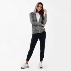 Vuori Women's Halo Performance Hoodie - Heather Grey Tops 8 Vuori Women's Halo Performance Hoodie - Heather Grey Tops