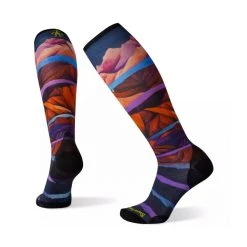 Smartwool Women's Performance Ski Zero Cushion Mountain Print OTC Sock - Deep Navy Socks