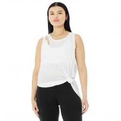 Alo Yoga Tops Women's Ribbed Peak Tank - White