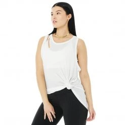 Alo Yoga Tops Women's Ribbed Peak Tank - White