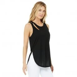 Alo Yoga Women's Ribbed Peak Tank - Black
