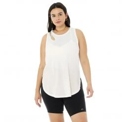 Alo Yoga Tops Women's Ribbed Peak Tank - Ivory