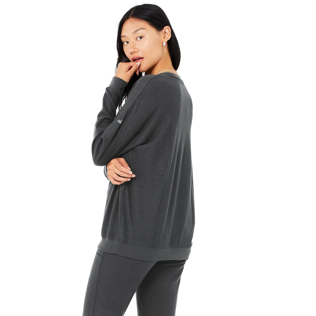 Alo Yoga Women's Soho Pullover - Anthracite Tops 3 Alo Yoga Women's Soho Pullover - Anthracite Tops
