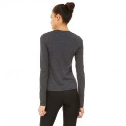 Alo Yoga Yoga & Studio Women's Alosoft Finesse Long Sleeve - Dark Heather Grey