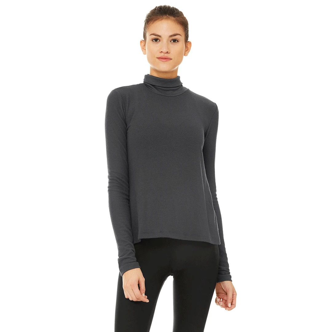 Alo Yoga Tops Women's Embrace Long Sleeve Top - Anthracite 1 Alo Yoga Tops Women's Embrace Long Sleeve Top - Anthracite