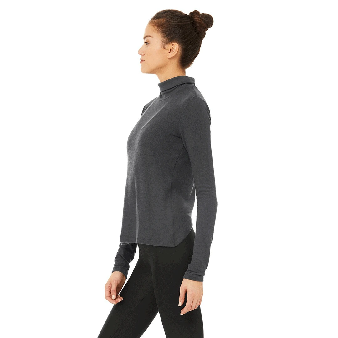 Alo Yoga Tops Women's Embrace Long Sleeve Top - Anthracite 2 Alo Yoga Tops Women's Embrace Long Sleeve Top - Anthracite