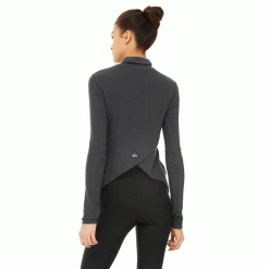 Alo Yoga Tops Women's Embrace Long Sleeve Top - Anthracite 5 Alo Yoga Tops Women's Embrace Long Sleeve Top - Anthracite