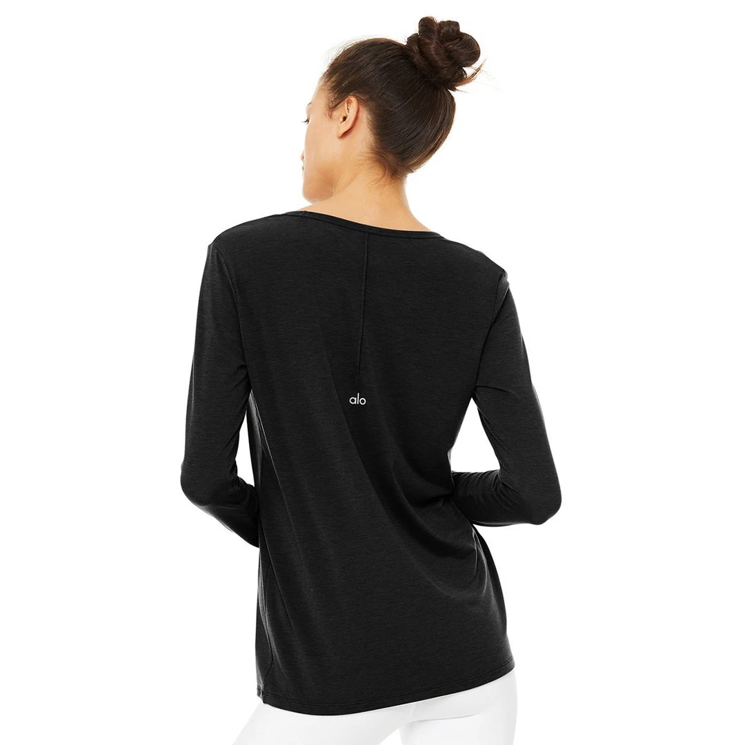 Alo Yoga Women's Motion Long Sleeve - Black Tops 3 Alo Yoga Women's Motion Long Sleeve - Black Tops