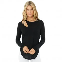 Alo Yoga Women's Ribbed Peak Long Sleeve - Black
