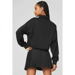 Alo Yoga Women's Polo Henley Pullover - Black 7 Alo Yoga Women's Polo Henley Pullover - Black