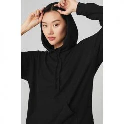 Alo Yoga Tops Women's Alolux Cozy Hoodie - Black 9 Alo Yoga Tops Women's Alolux Cozy Hoodie - Black