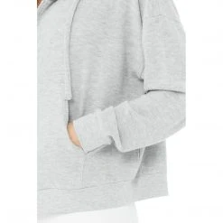 Alo Yoga Women's Alolux Soho Full Zip Hoodie - Athletic Heather Grey 10 Alo Yoga Women's Alolux Soho Full Zip Hoodie - Athletic Heather Grey