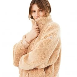 Alo Yoga Women's Sherpa Varsity Jacket - Camel Jackets & Vests 10 Alo Yoga Women's Sherpa Varsity Jacket - Camel Jackets & Vests