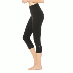 Alo Yoga Bottoms Women's Hight-Waist Airbrush Capri - Black
