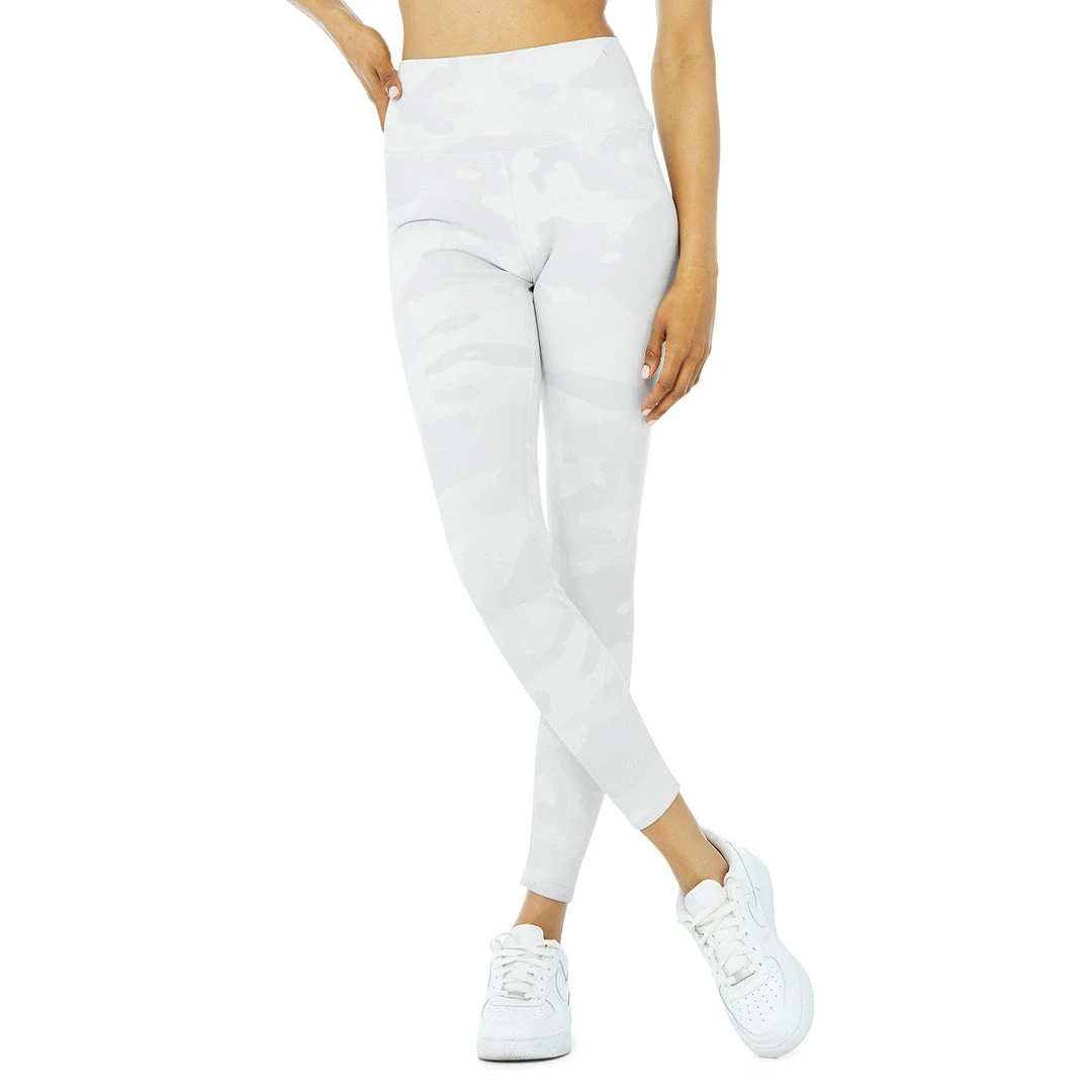 Alo Yoga Bottoms Women's High-Waist Vapor Leggings - White Camouflage 1 Alo Yoga Bottoms Women's High-Waist Vapor Leggings - White Camouflage