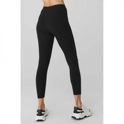 Alo Yoga Women's Ribbed High-Waist 7/8 Blissful Legging - Black 8 Alo Yoga Women's Ribbed High-Waist 7/8 Blissful Legging - Black