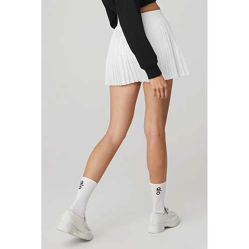 Alo Yoga Bottoms Women's Aces Tennis Skirt - White 3 Alo Yoga Bottoms Women's Aces Tennis Skirt - White