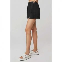 Alo Yoga Women's Aces Tennis Skirt - Black Bottoms