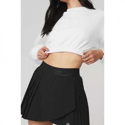 Alo Yoga Women's Aces Tennis Skirt - Black Bottoms 8 Alo Yoga Women's Aces Tennis Skirt - Black Bottoms