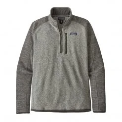 Patagonia Tops Men's Better Sweater 1/4 Zip - Nickel W/Forge Grey