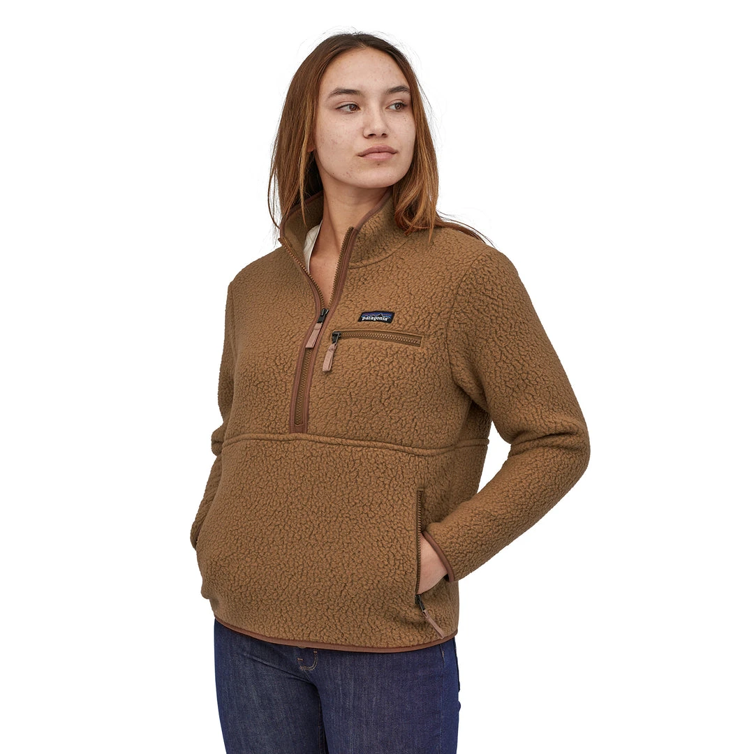 Patagonia Women's Retro Pile Fleece Marsupial Sweatshirt - Salt Grey/Jellyfish Yellow 2 Patagonia Women's Retro Pile Fleece Marsupial Sweatshirt - Salt Grey/Jellyfish Yellow