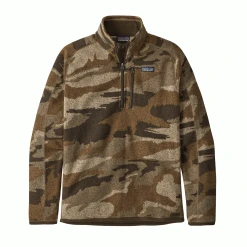 Patagonia Tops Men's Better Sweater 1/4 Zip - Kansas Sky Classic Tan
