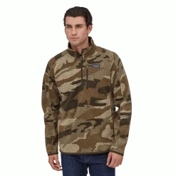 Patagonia Tops Men's Better Sweater 1/4 Zip - Kansas Sky Classic Tan