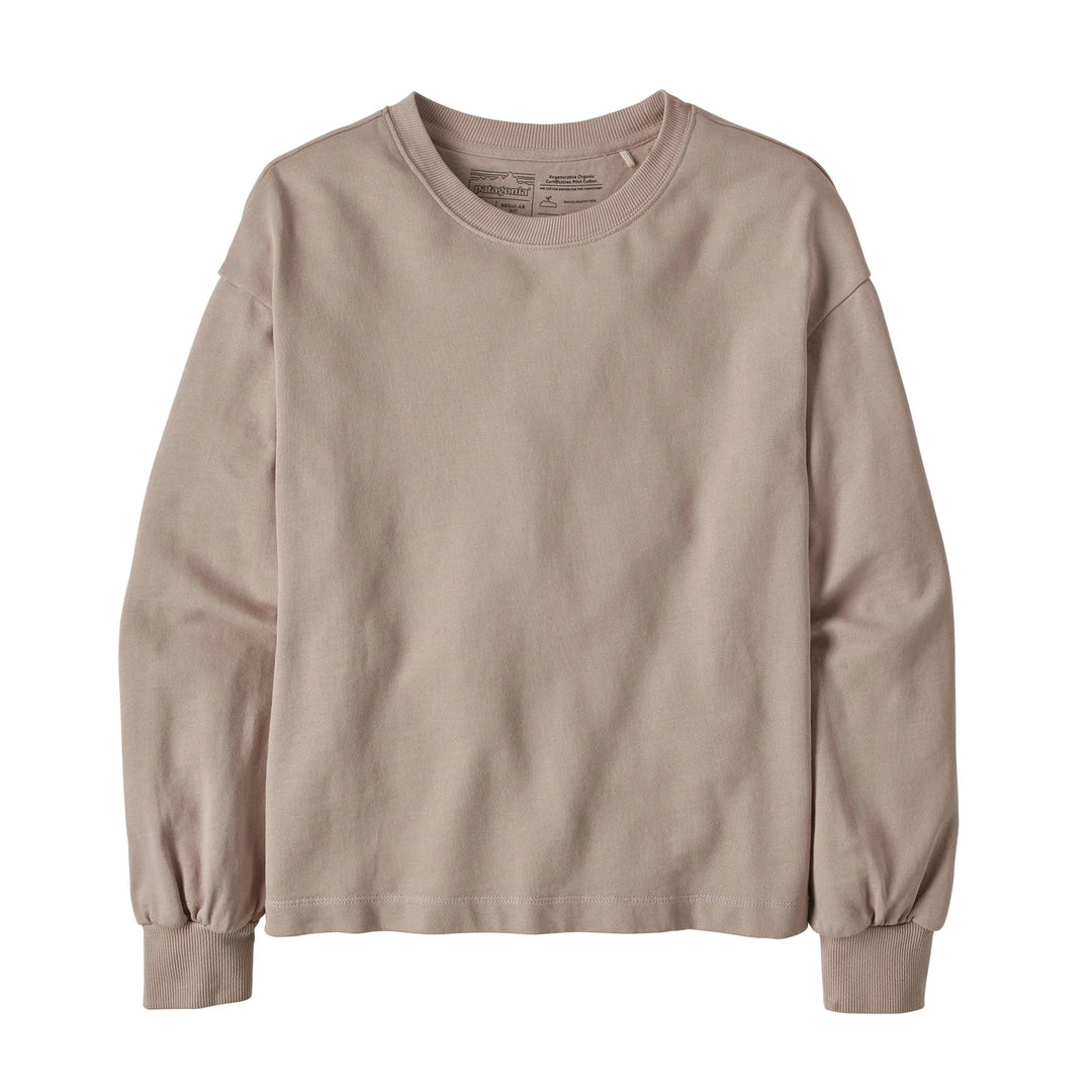 Patagonia Women's Regenerative Organic Pilot Cotton Essential Pullover - Shroom Taupe Tops 1 Patagonia Women's Regenerative Organic Pilot Cotton Essential Pullover - Shroom Taupe Tops