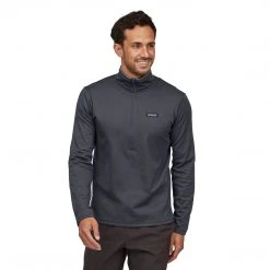 Patagonia Tops Men's R1® Daily Zip-Neck - Smolder Blue/Light Smolder Blue X-Dye