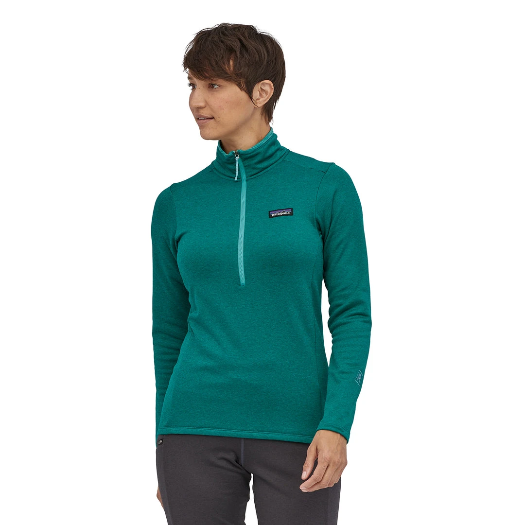 Patagonia Women's R1® Daily Zip-Neck - Borealis Green/Light Borealis Green X-Dye Tops 2 Patagonia Women's R1® Daily Zip-Neck - Borealis Green/Light Borealis Green X-Dye Tops
