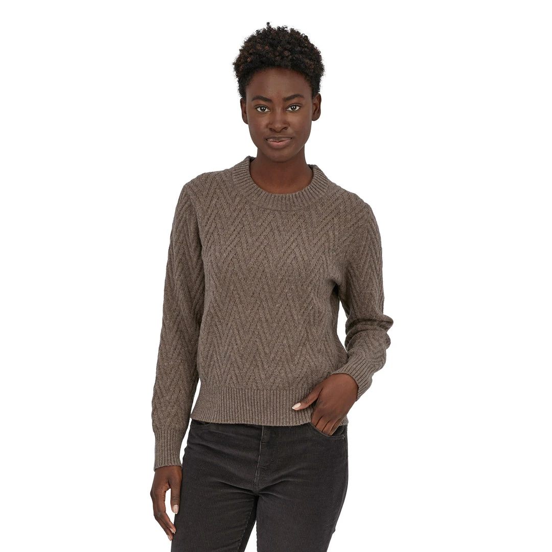 Patagonia Women's Recycled Wool Crewneck Sweater - Topsoil Brown 2 Patagonia Women's Recycled Wool Crewneck Sweater - Topsoil Brown