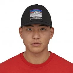 Patagonia Unisex Line Logo Ridge LoPro Trucker Hat - Black Hats